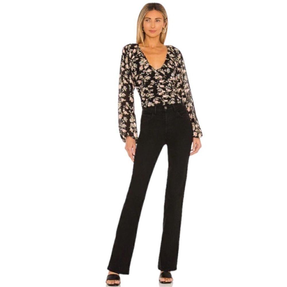 Free People Final Rose Blouse in Black Combo